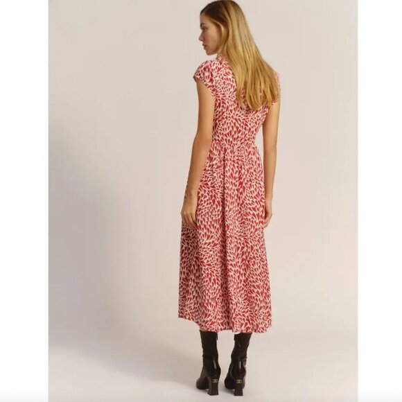 Reformation Alisa Heart Print Midi Dress Size 6 - Picture 2 of 6